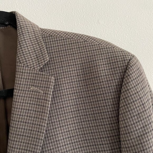 Michael Kors Men 44R Brown Houndstooth 2-Button Single Breast Blazer Sportcoat - Picture 7 of 12